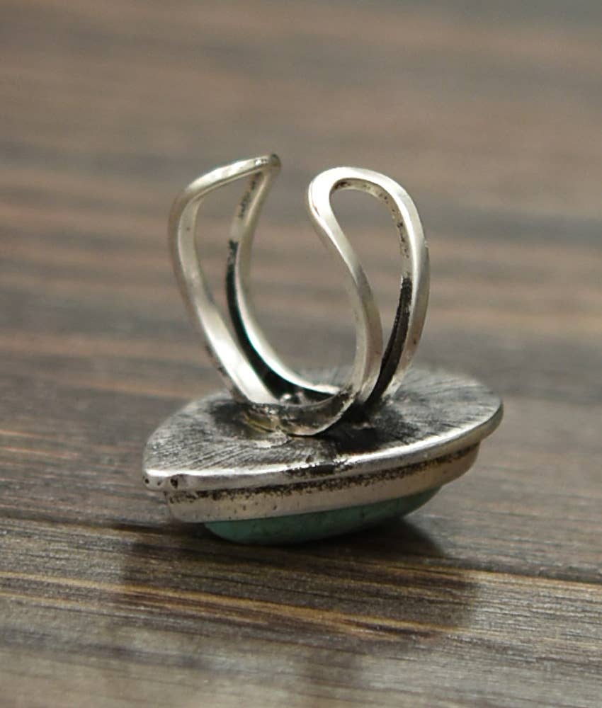 Teardrop Turquoise Adjustable Ring