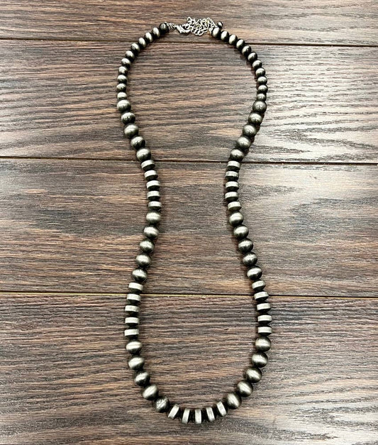 34" Big 3-size Navajo Bead Necklace