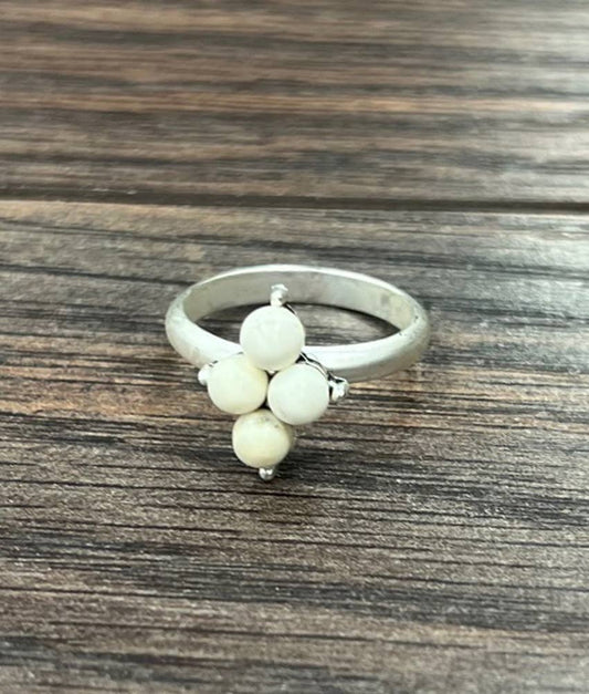 White Stone Adjustable Ring
