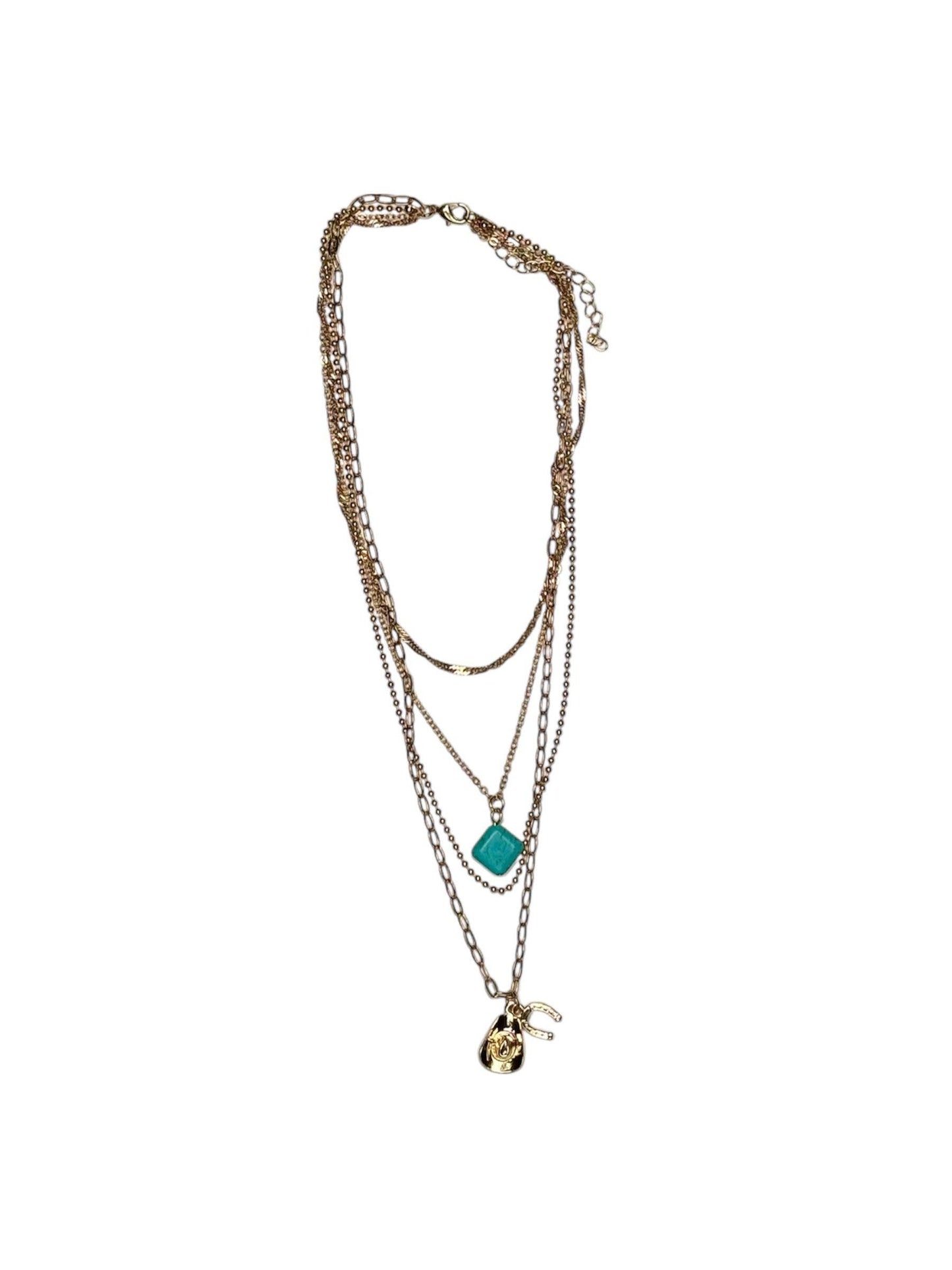 Layered Chain Charm Necklace