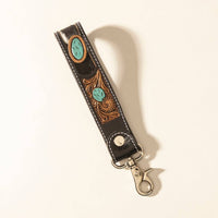 Myra Tallin Bloom Handtooled Leather Keyfob