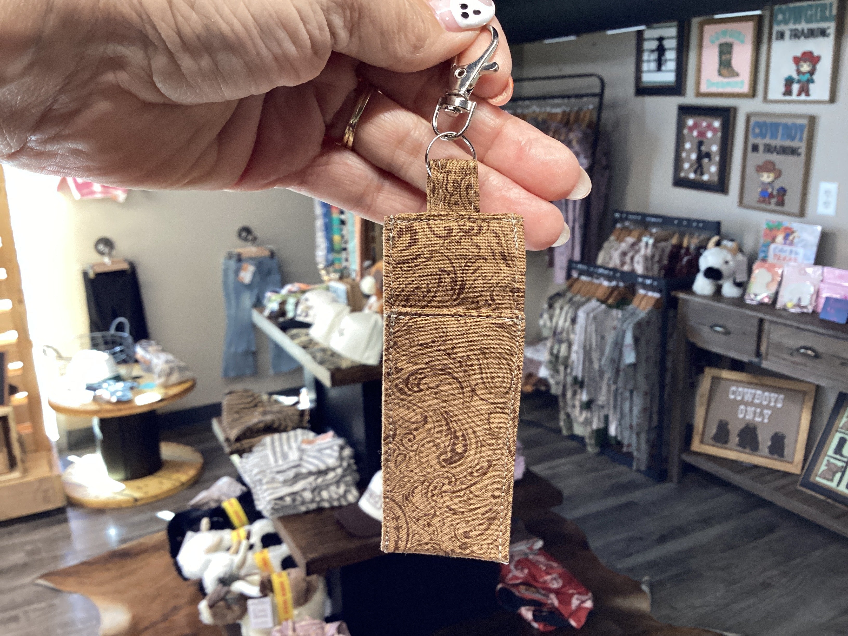 Tooled Chapstick Holder Keychain