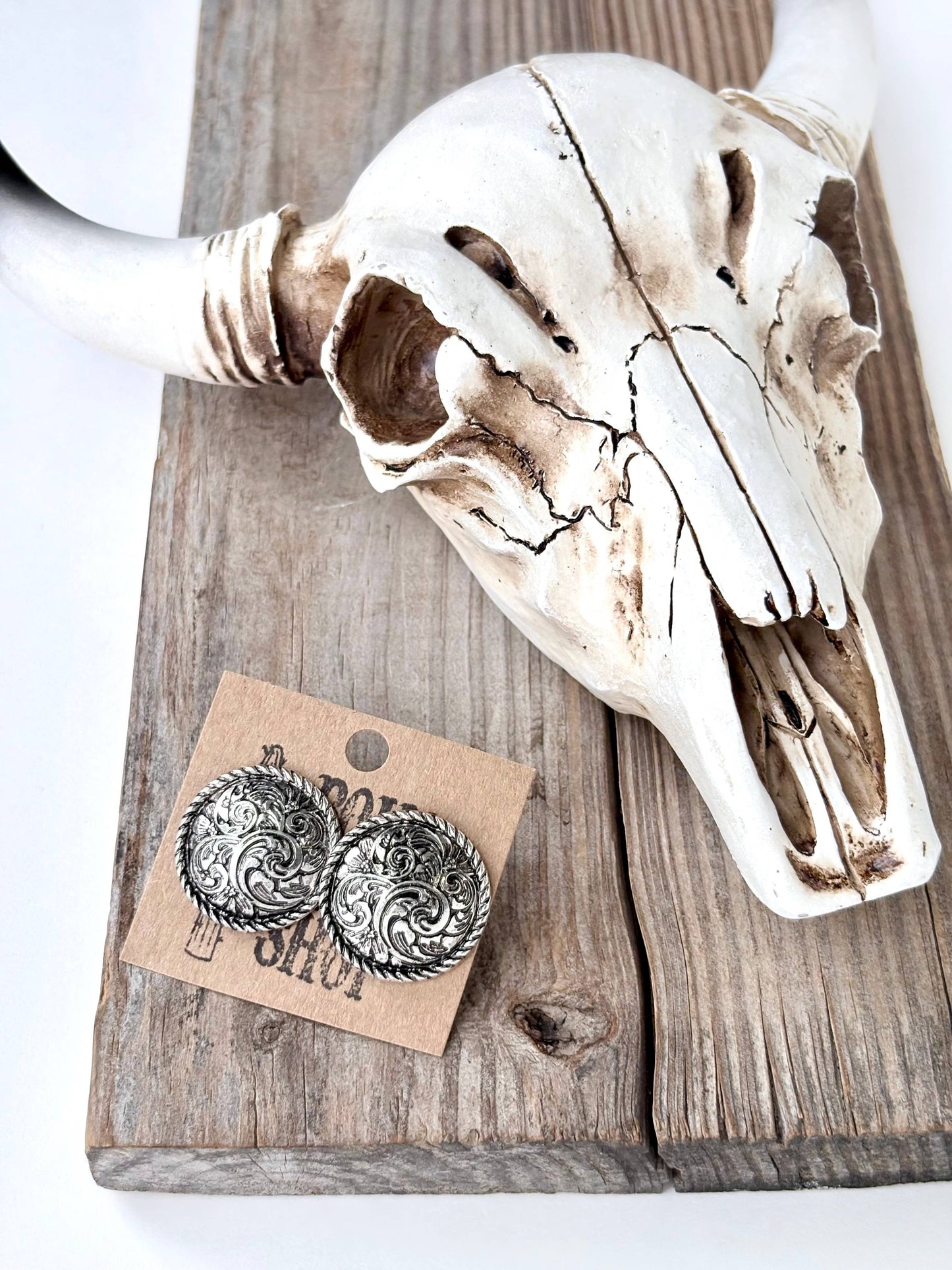Western Style Round Stud Earrings