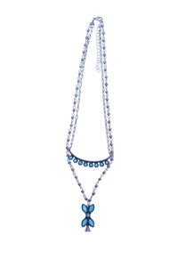 Silver Beaded Chain with Turquoise