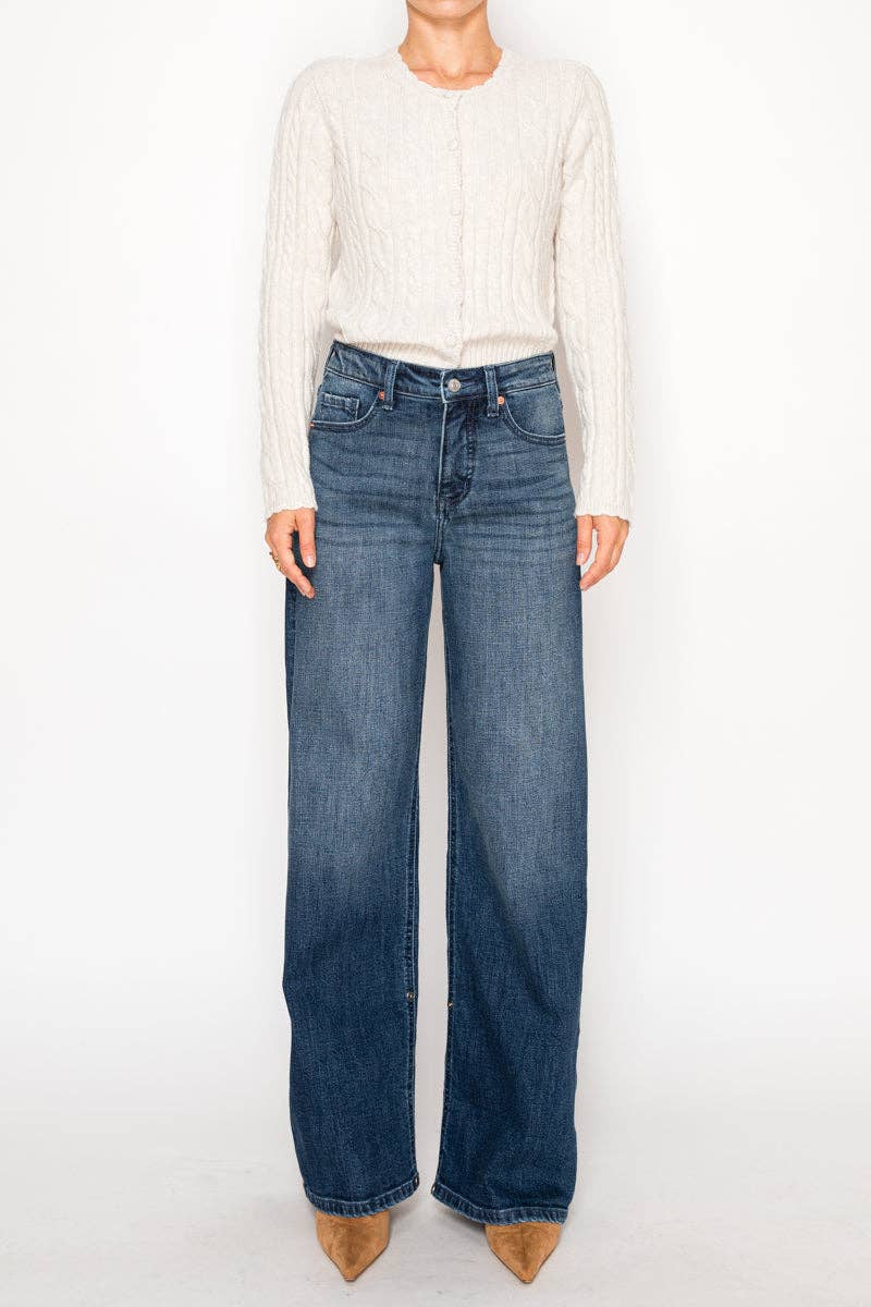 HIGH RISE A-WIDE JEANS