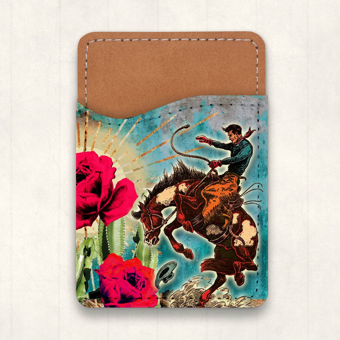 Cactus Rose Cowboy Card Holder