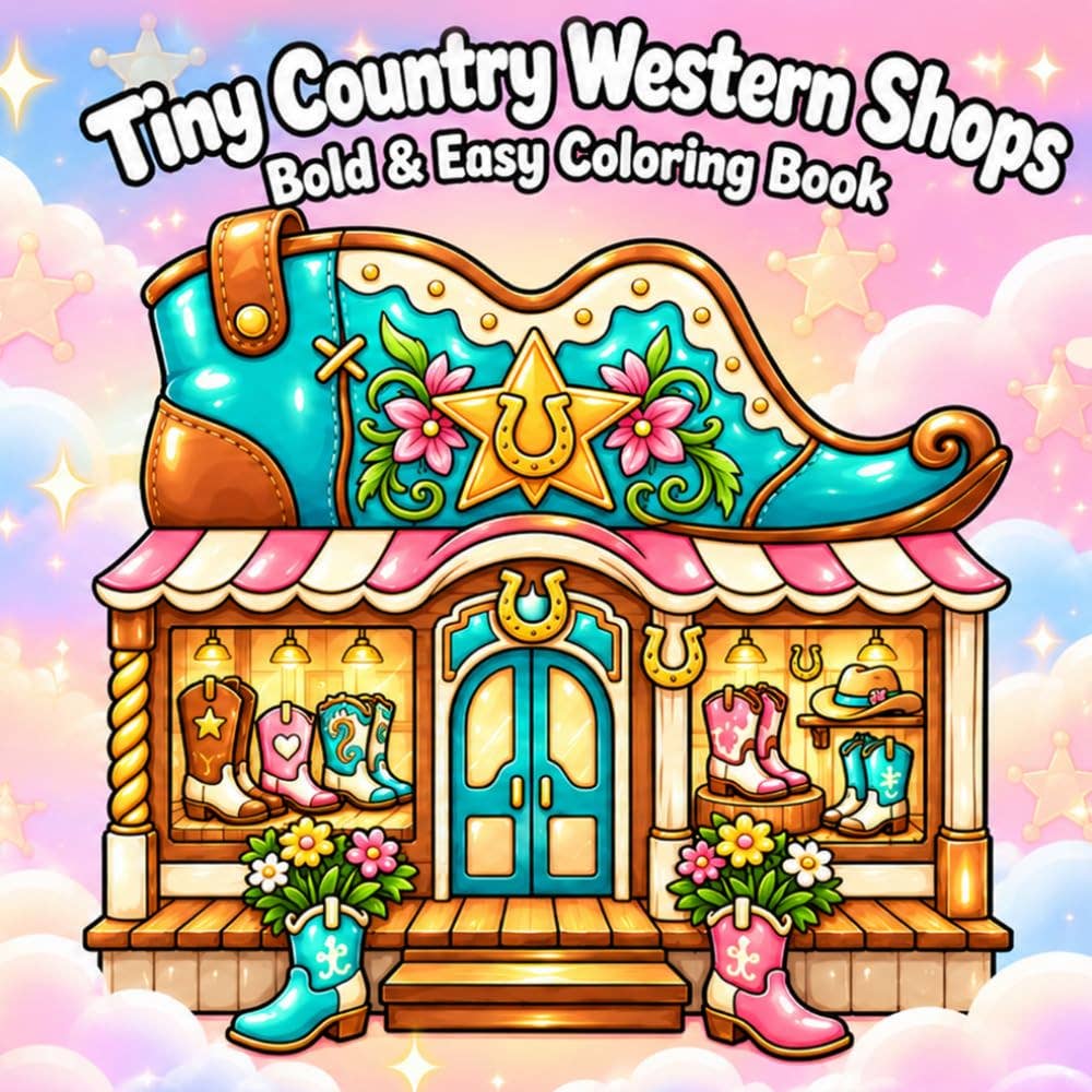 Tiny Country Western Shops Coloring Book