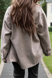 Button Down Flap Pockets Shacket