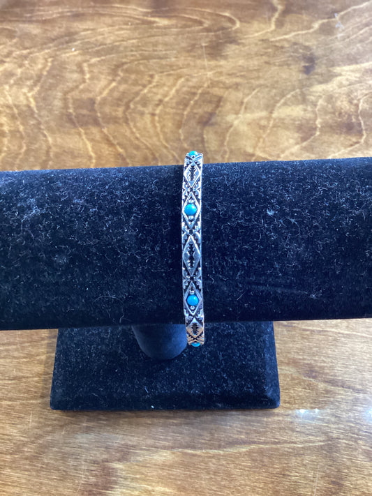 Western Turquoise Stretch Bracelet 6