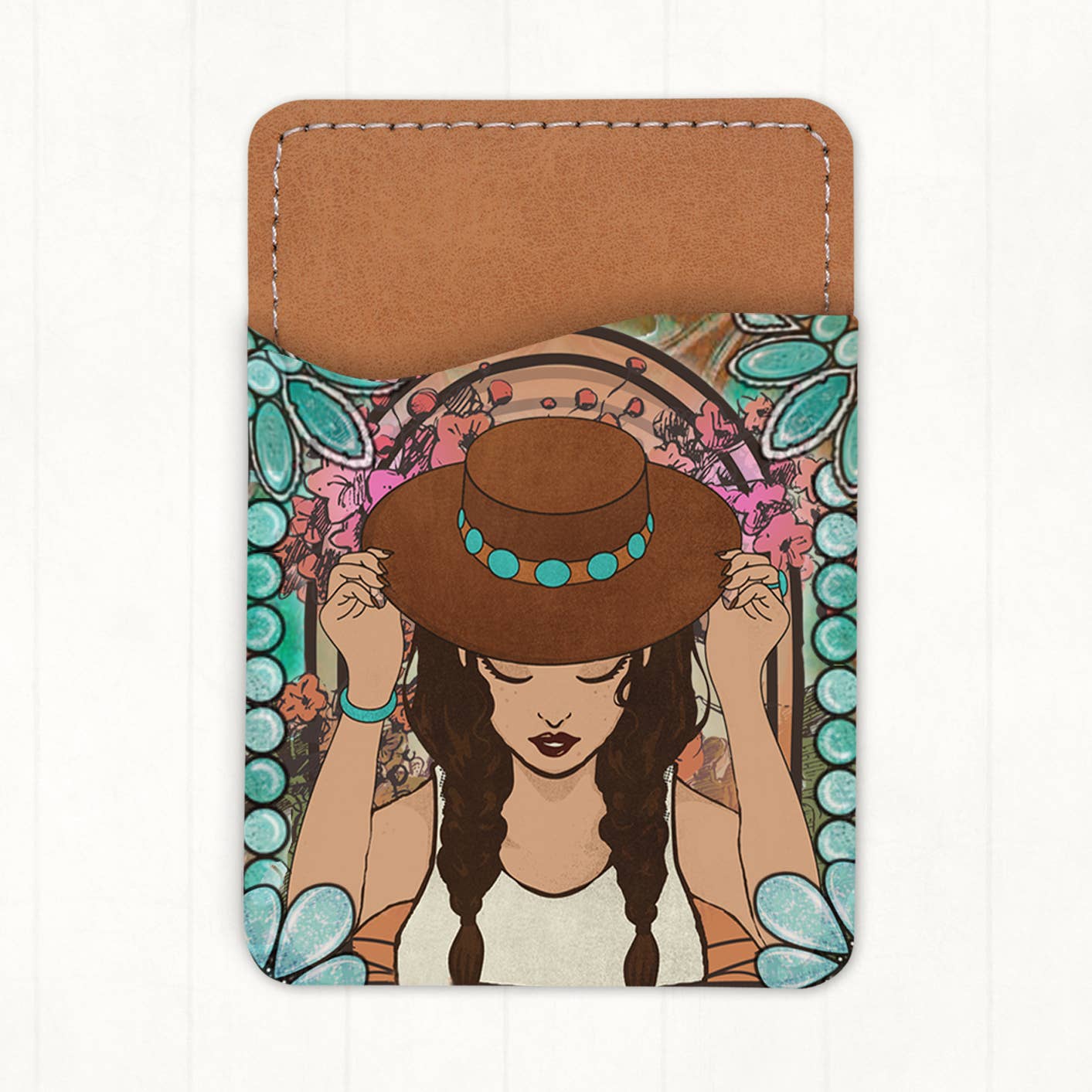 Boho Cowgirl with Hat Card Holder