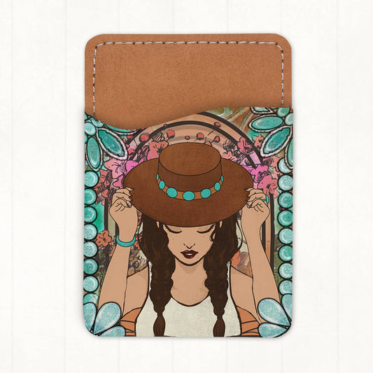 Boho Cowgirl with Hat Card Holder