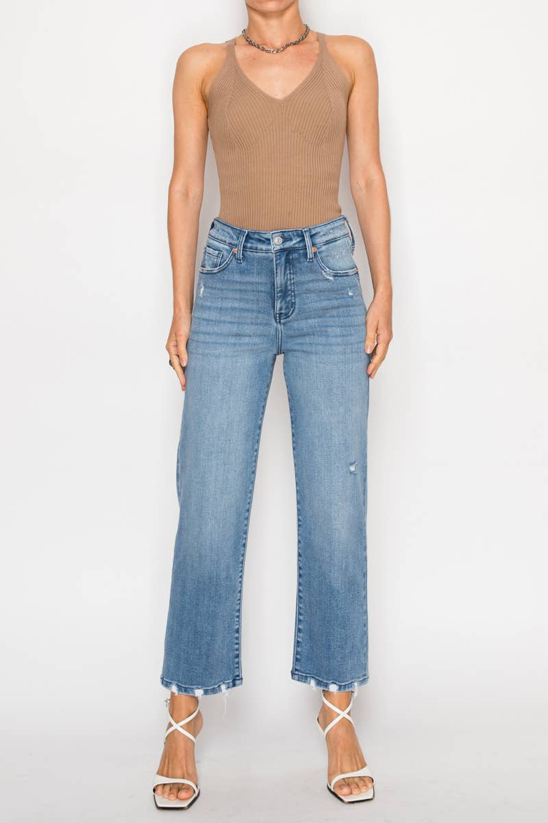 HIGH RISE STRAIGHT JEANS