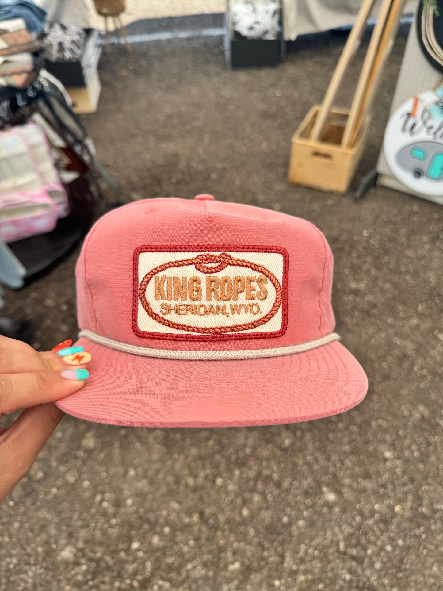 Light Pink King Ropes Grandpa Trucker Hat