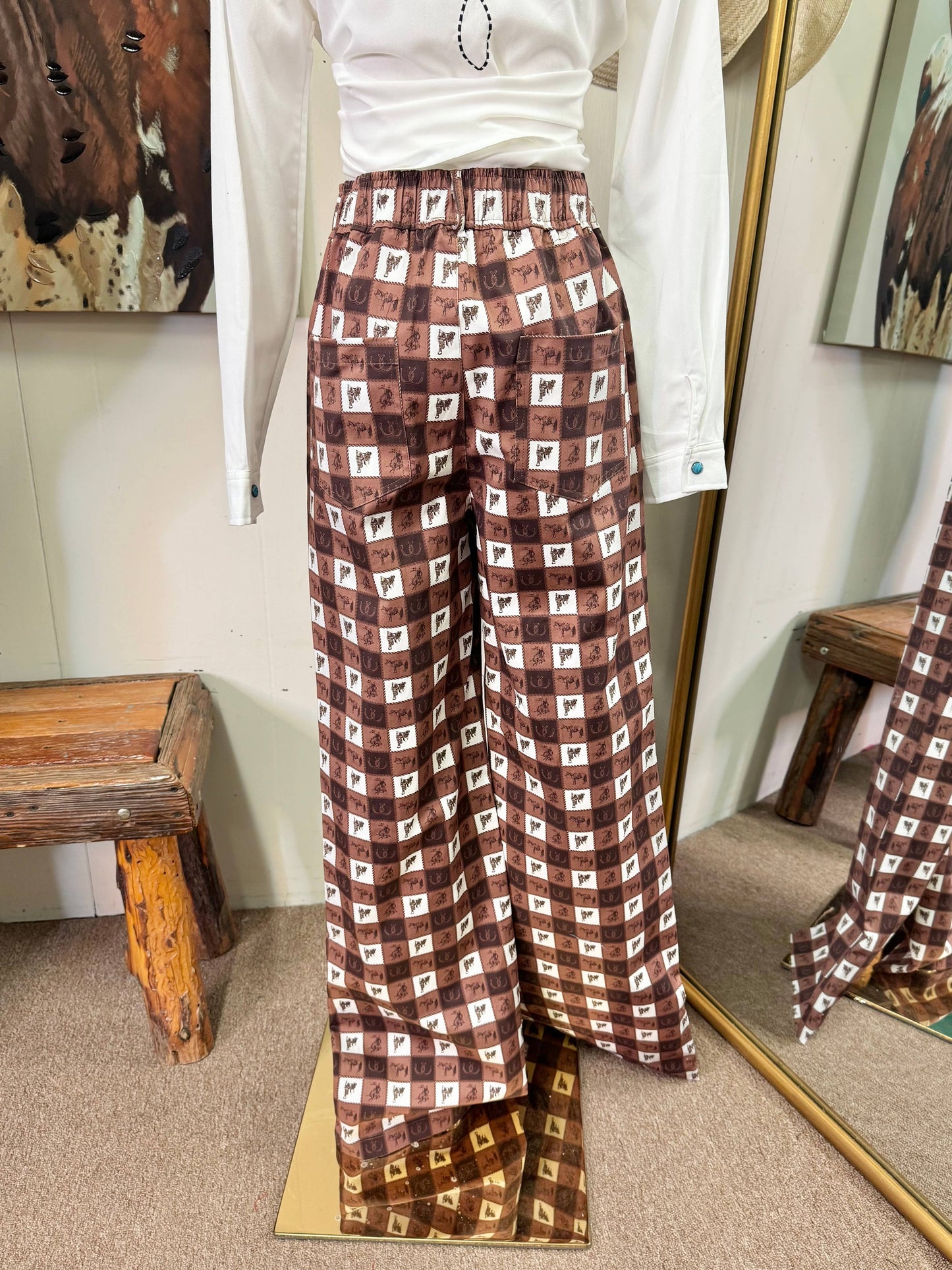 Western Plaid Gingham Pants
