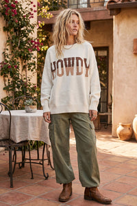 Howdy Graphic Oversized Sweater
