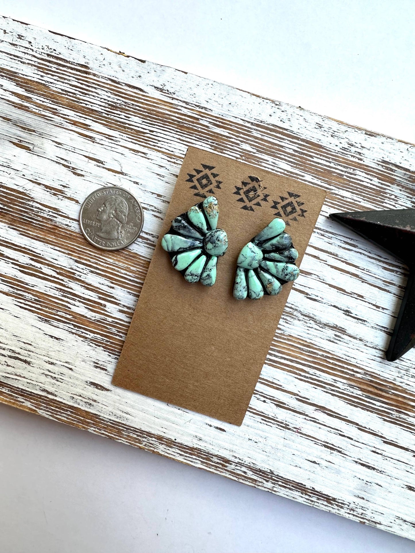 Clay Half Flower Stud Earring