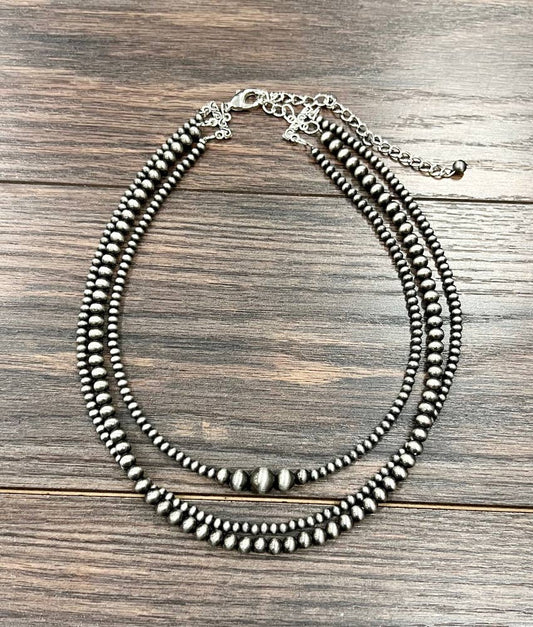 18" 3-strand Navajo Bead Necklace