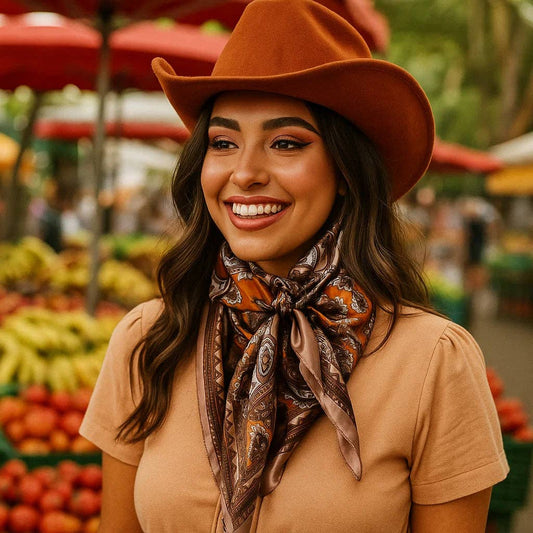 Orange and Tan Paisley Wild Rag