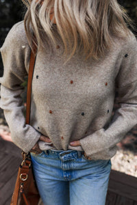 Colored Dot Crewneck Sweater