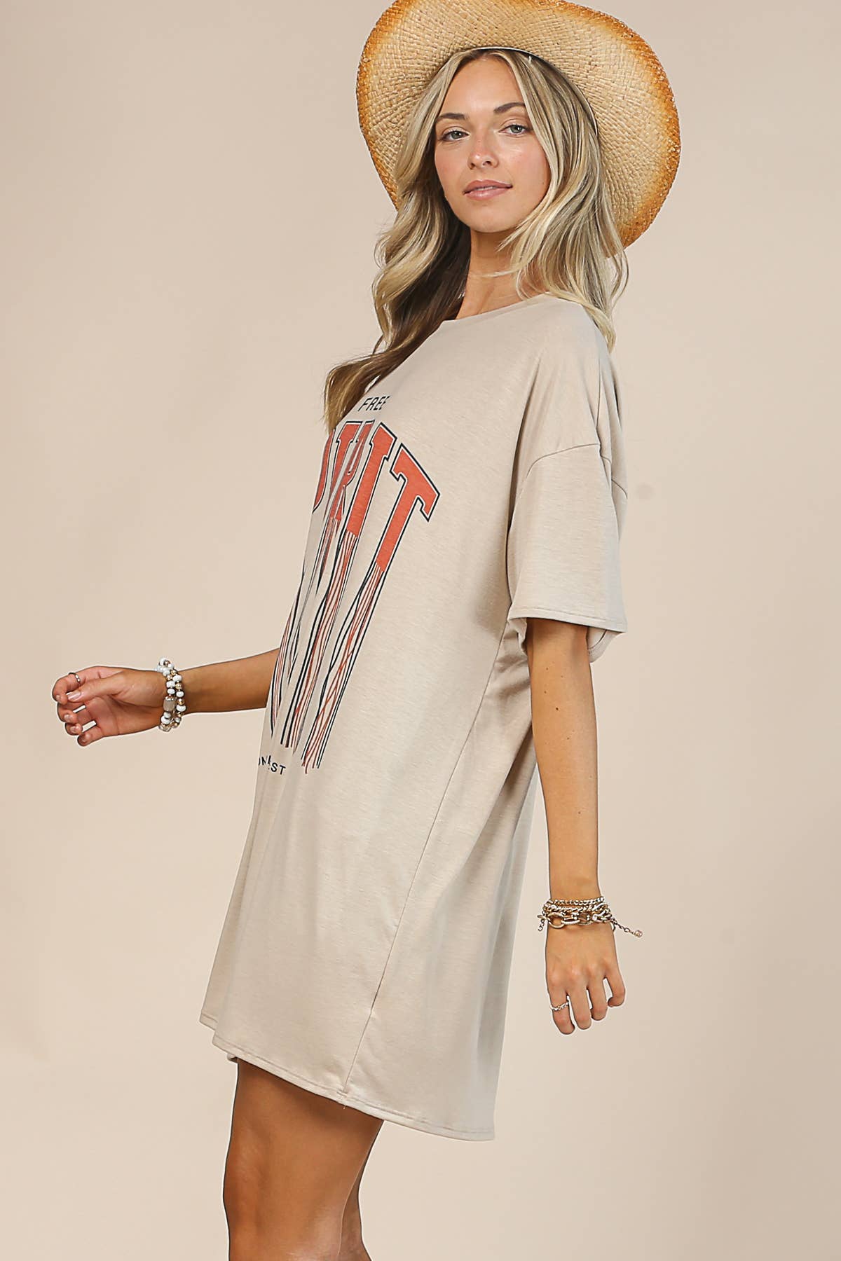 FREE SPIRIT GRAPHIC SHIRT DRESS