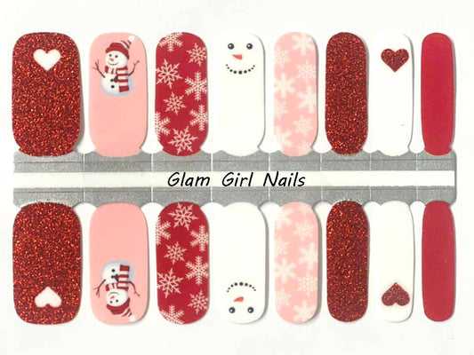 Snowman Sparkle Nail Wraps