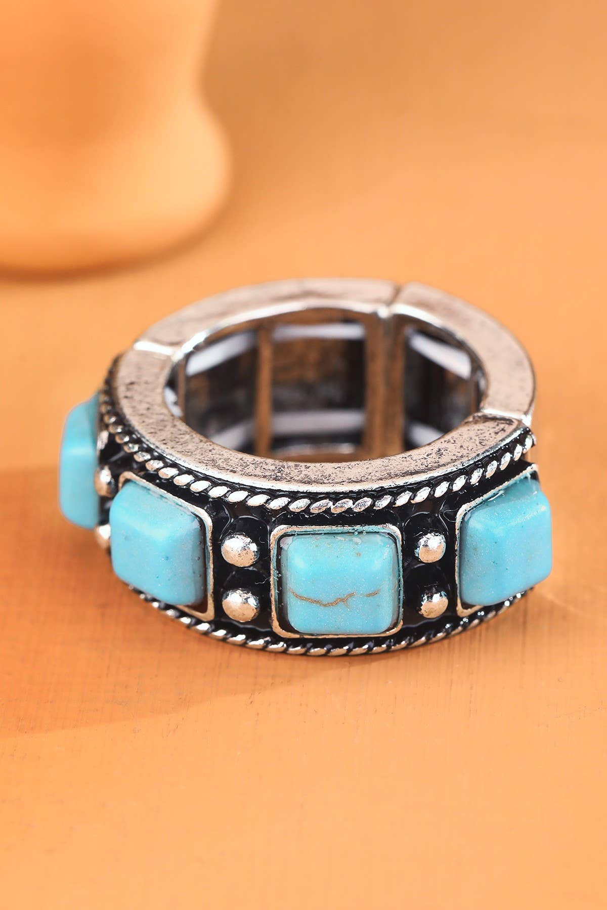 Square Semi Stone Ring