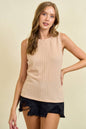 Textured Knit Ruffle Tank