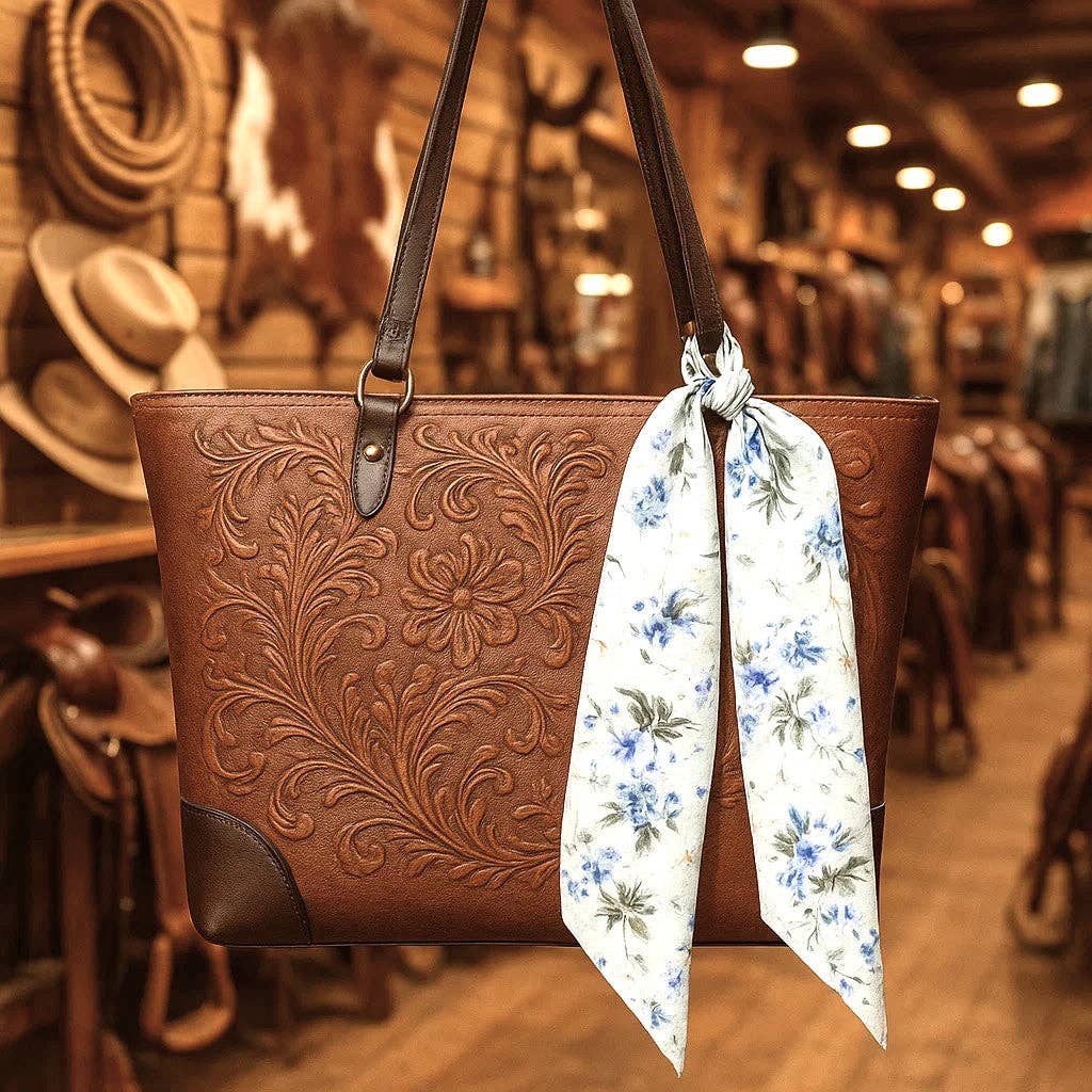 Blue and Green Western Skinny Mini Wild Rag