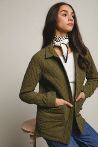Diamond Quilted Corduroy Jacket