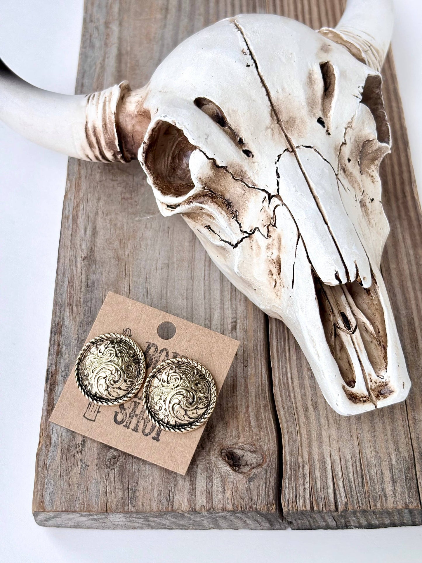 Western Style Round Stud Earrings