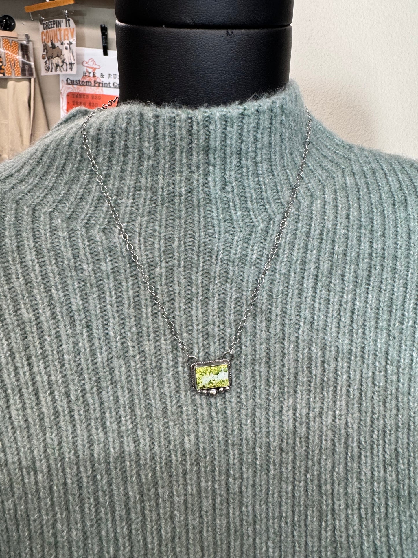 Turquoise Mountain Bar Necklace