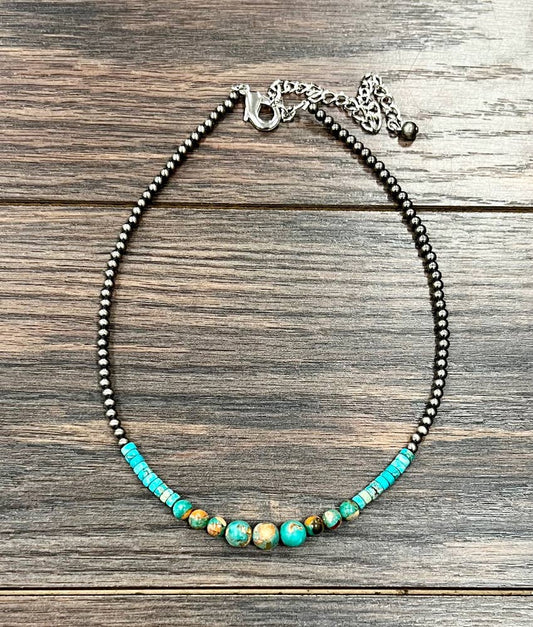 16" Gemstone Polish Bead Necklace