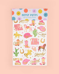 Cowgirl Tats - 46 temporary kids tattoos Western Rodeo Horse