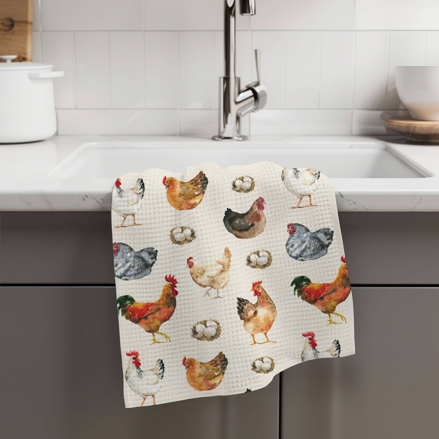 Chicken Kitchen Towel Waffle