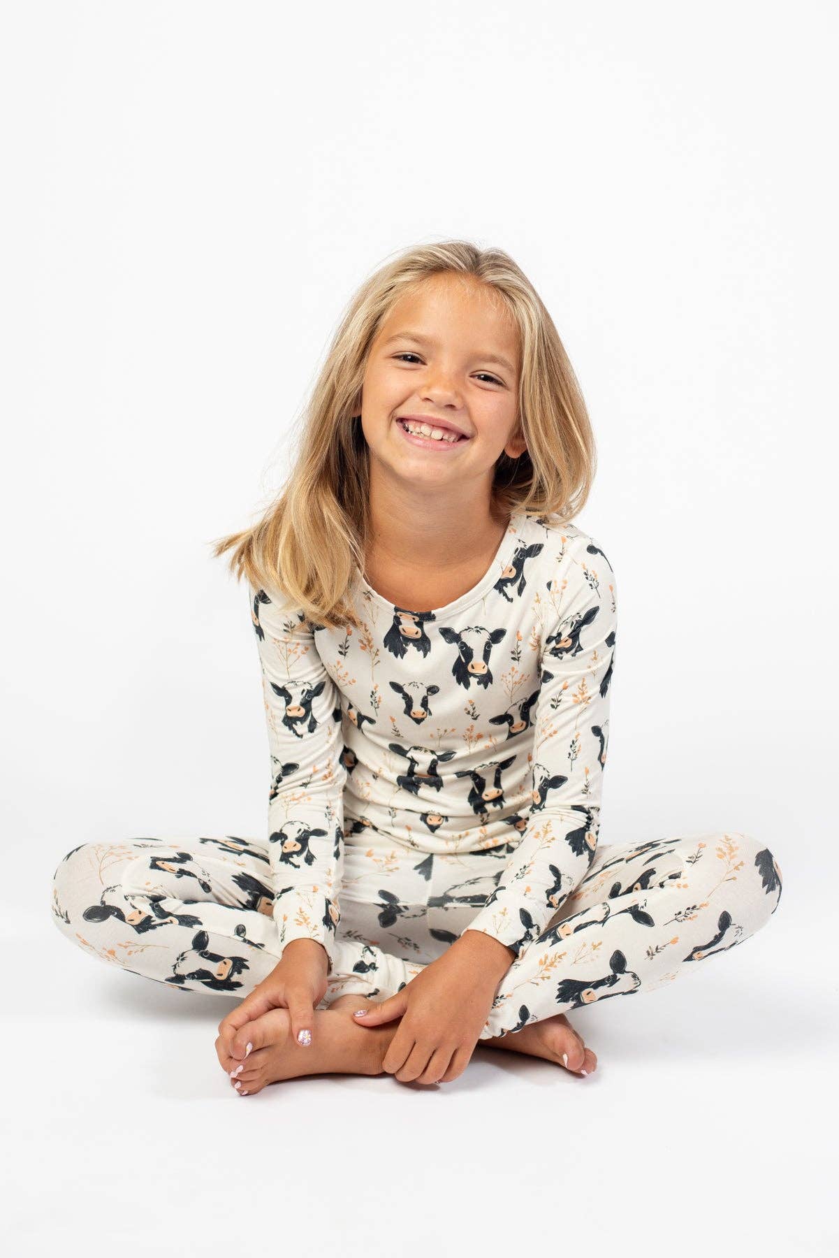 Floral Holstein Toddler PJ Set