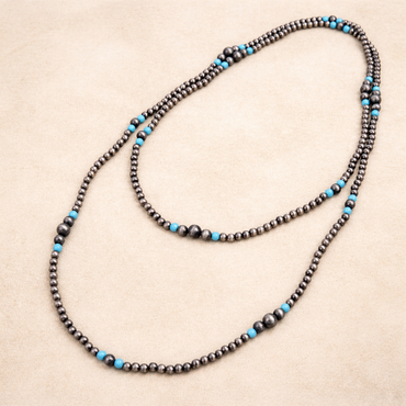 Long Turquoise Stone Necklace