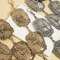 Western Longhorn Engraved Chain Belt