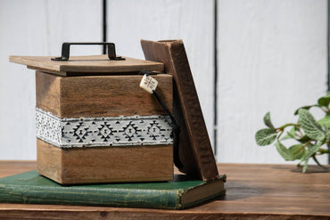 Amos Wood Jewelry Trinket Storage Box