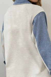 Denim Patchwork Collar Top