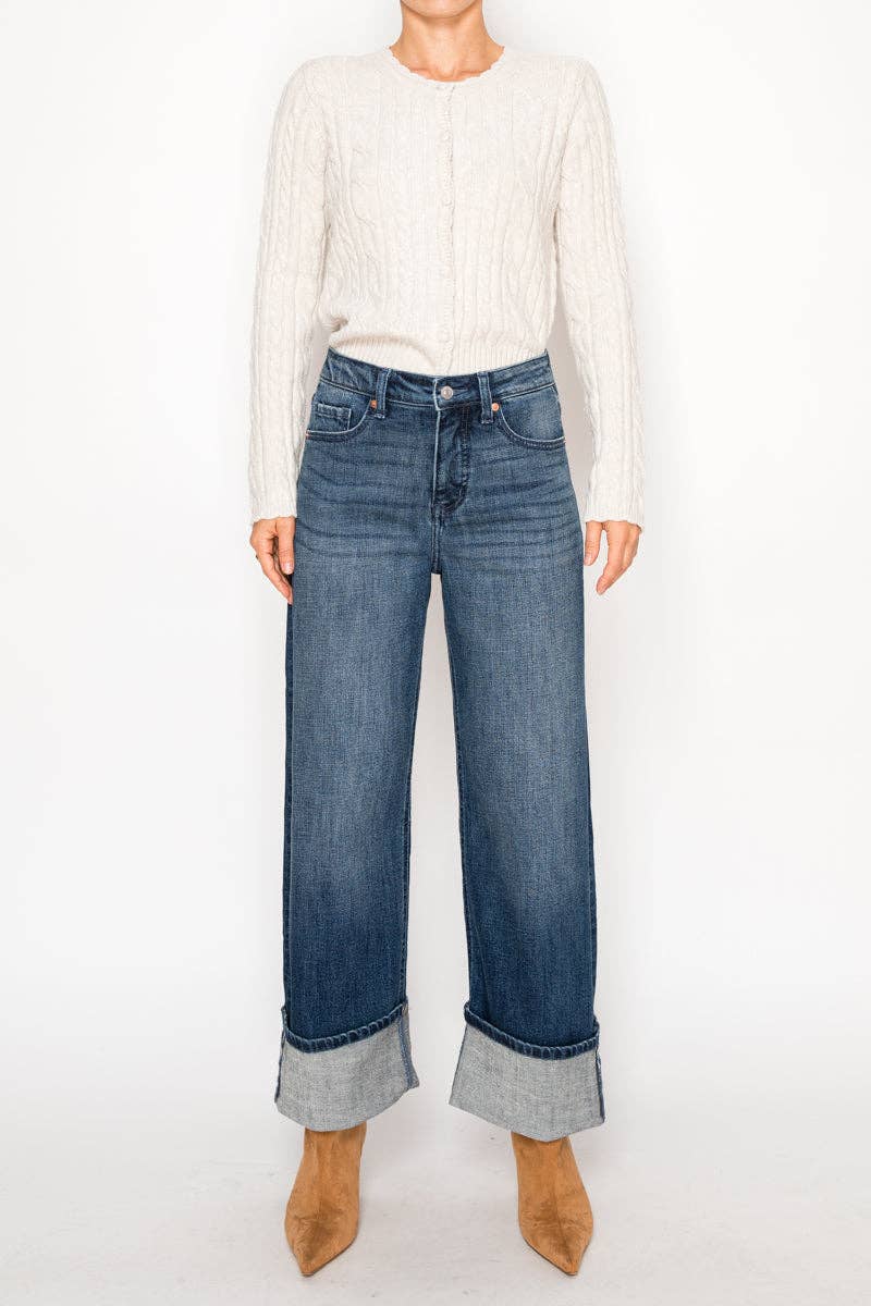 HIGH RISE A-WIDE JEANS