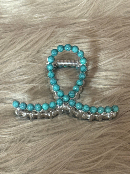 Faux Turquoise Claw Clip