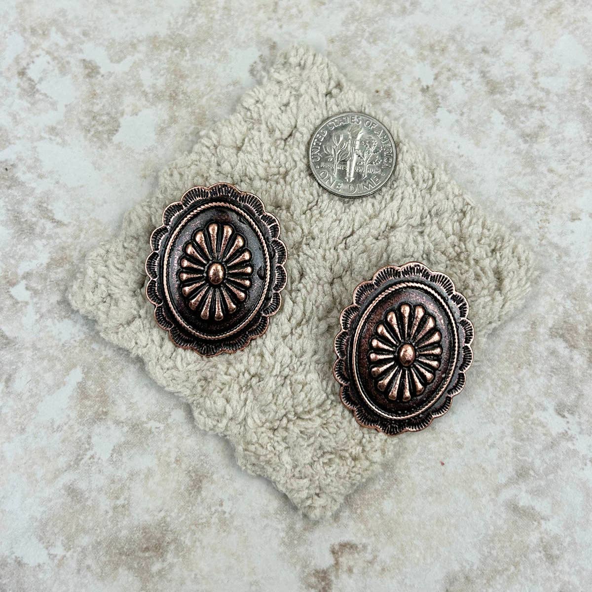 Copper Concho Earrings