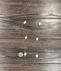 Drop White Stone Necklace