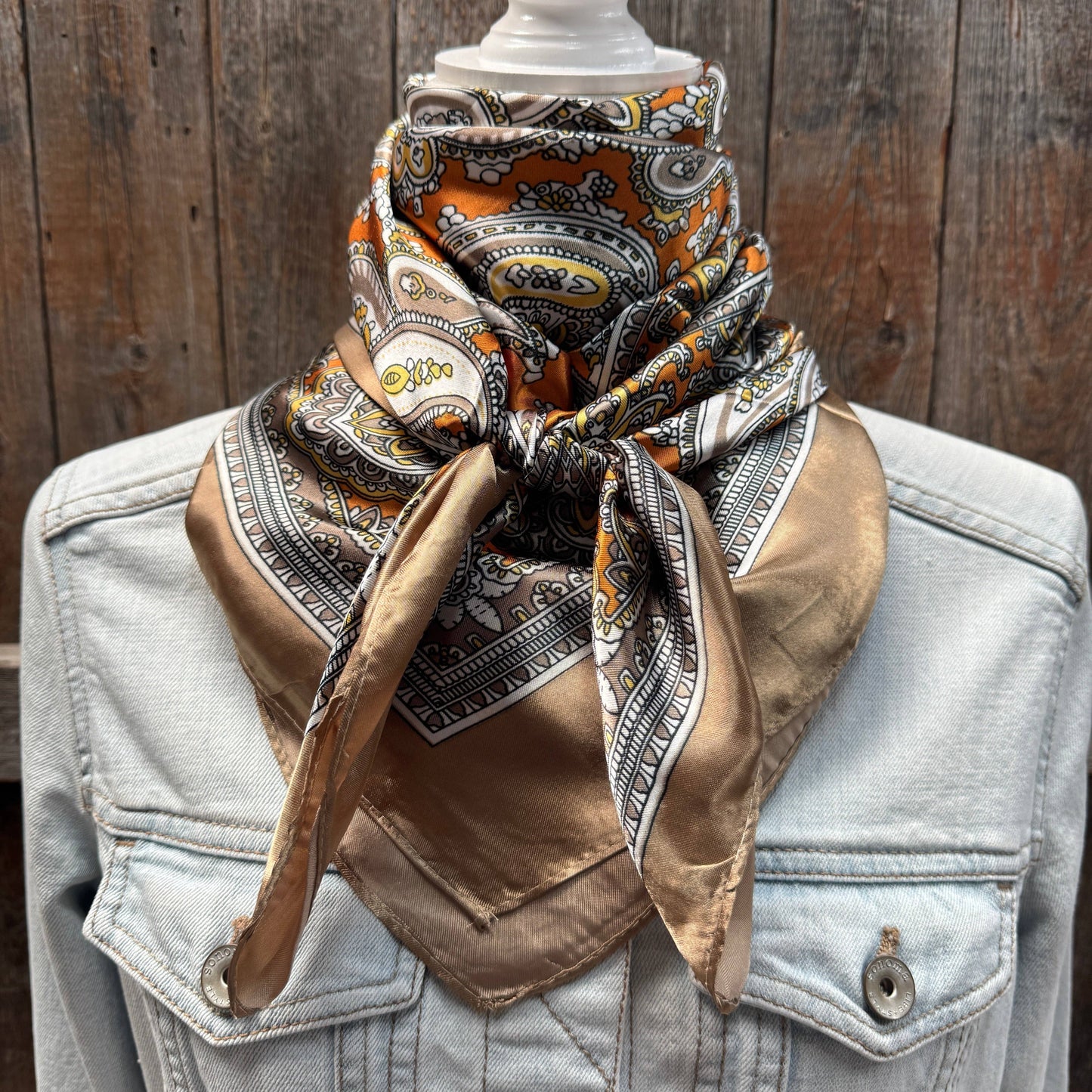 Yellow and Tan Paisley Wild Rag