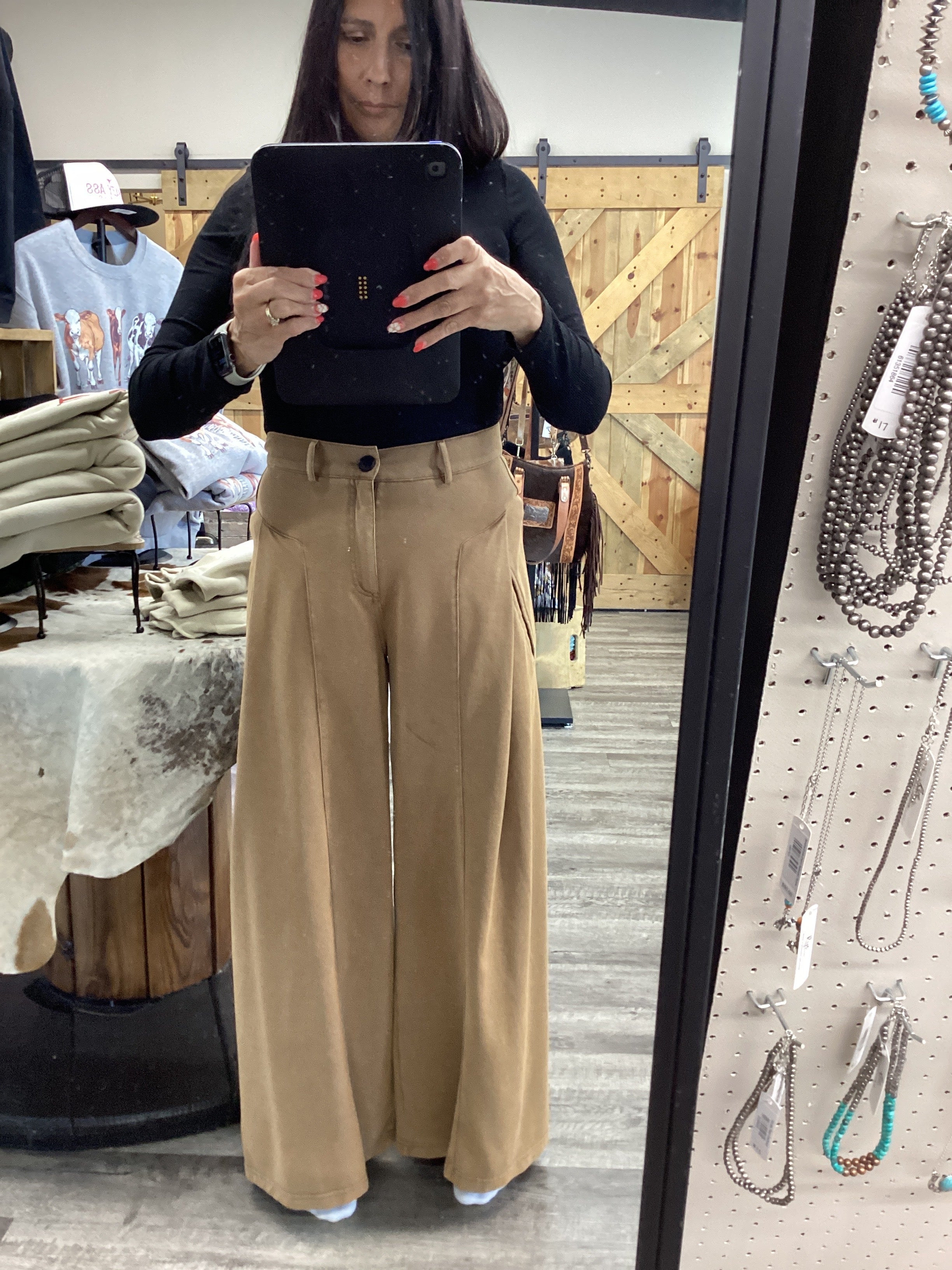 Wide Leg Front Slit Pant