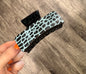 Embossed Leather Turquoise Claw Clip