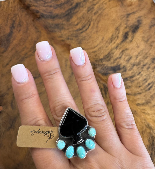 Jet Spade & Lone Mountain Turquoise Ring