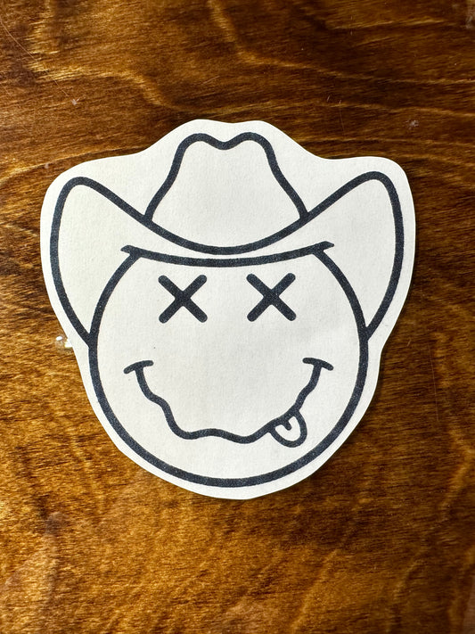 Smiley Face with Cowboy Hat Pocket Graphic