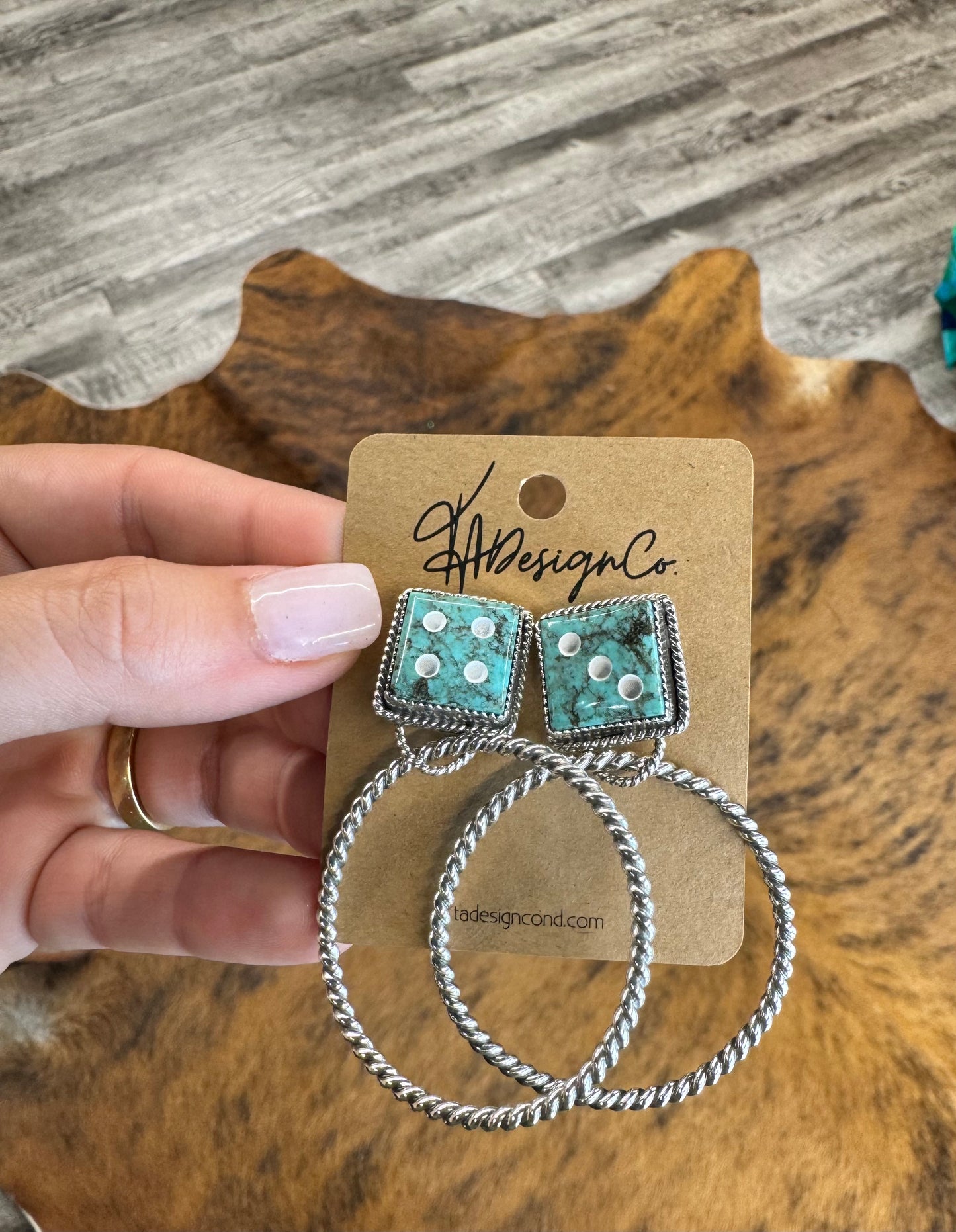 Campitos Dice Stud Hoop Earrings