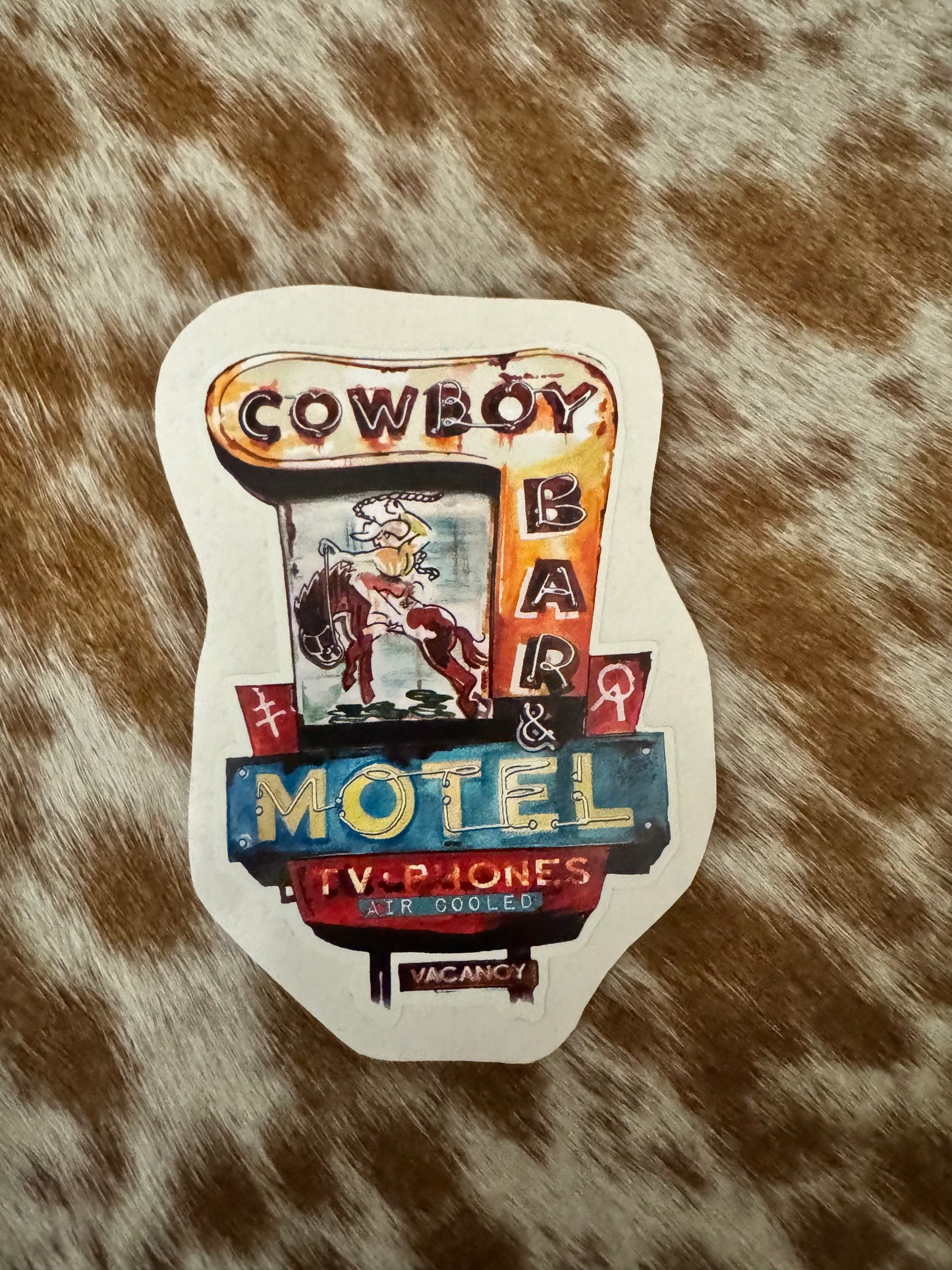 Cowboy Bar Motel Sticker